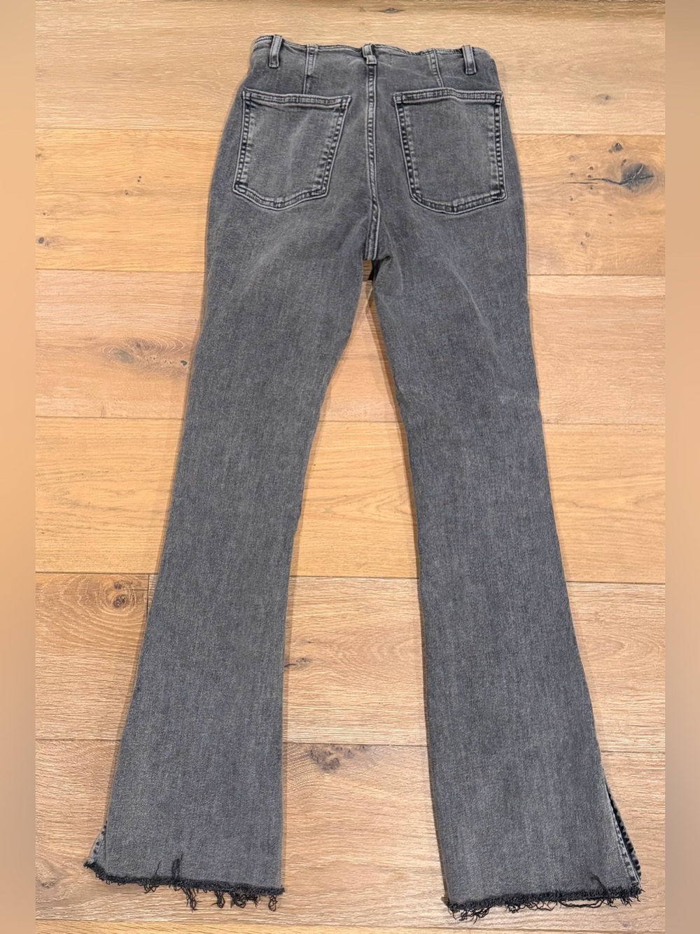 FREE PEOPLE We The Free Level Up Slit Slim Flare Jeans Size 27 Grey - Picture 3 of 12